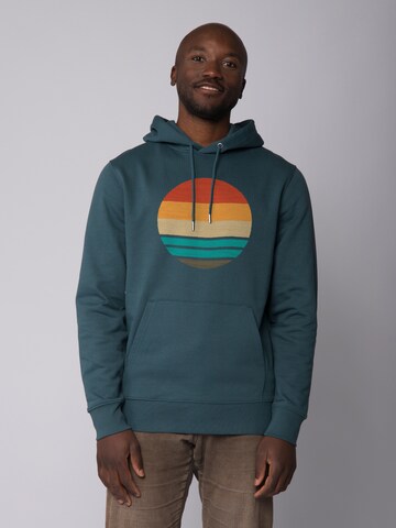 Sweat-shirt 'Retro Sunset Ocean' Watapparel en bleu : devant