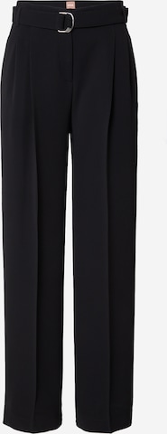 BOSS Black Wide leg Pleat-front trousers 'Tapiana' in Black: front