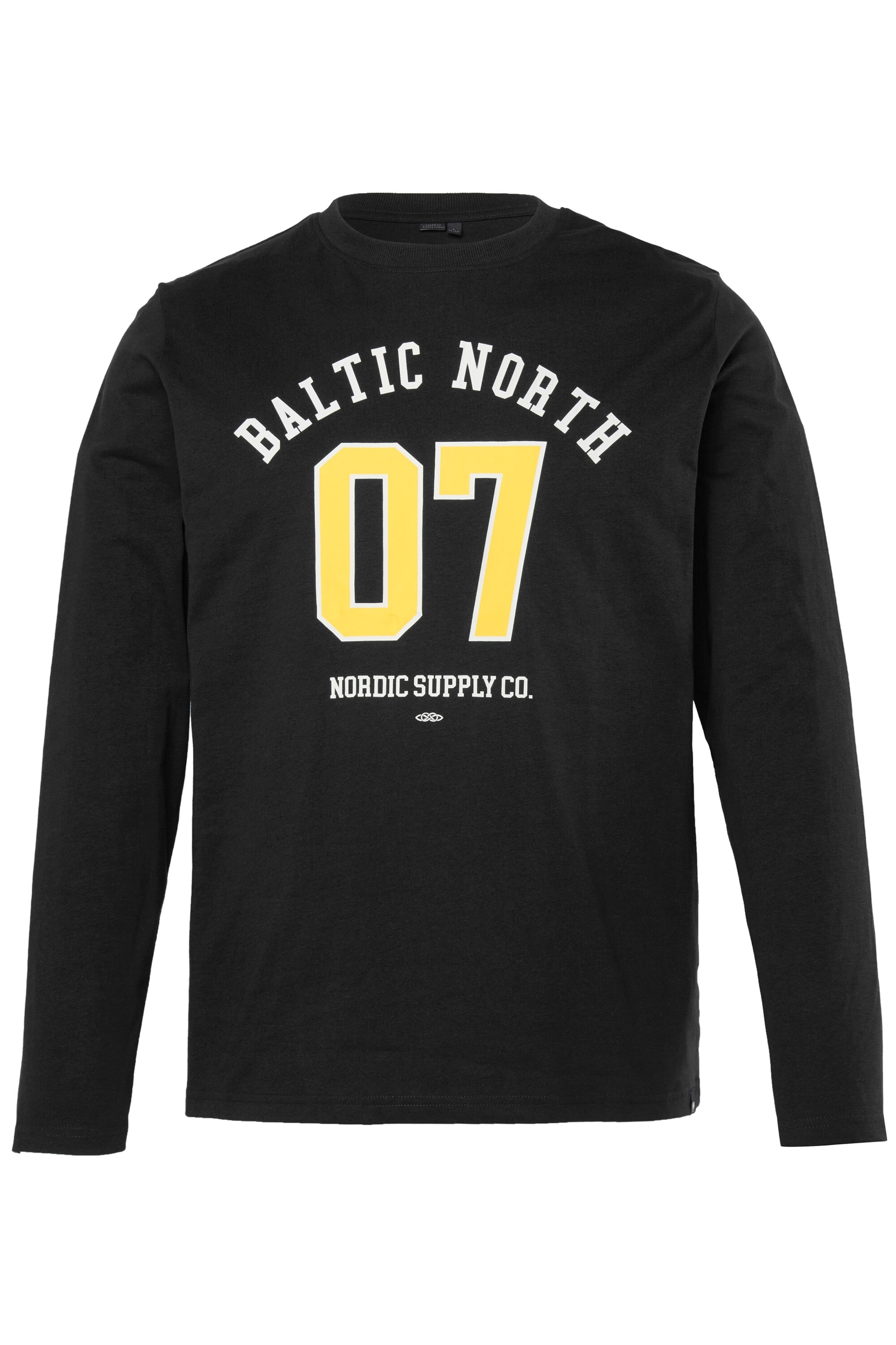 Men Plus Shirt in Zwart: voorkant