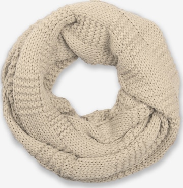 styleBREAKER Schlauchschal 'Feinstrick Loop mit Patentmuster' in Beige: Vorderseite
