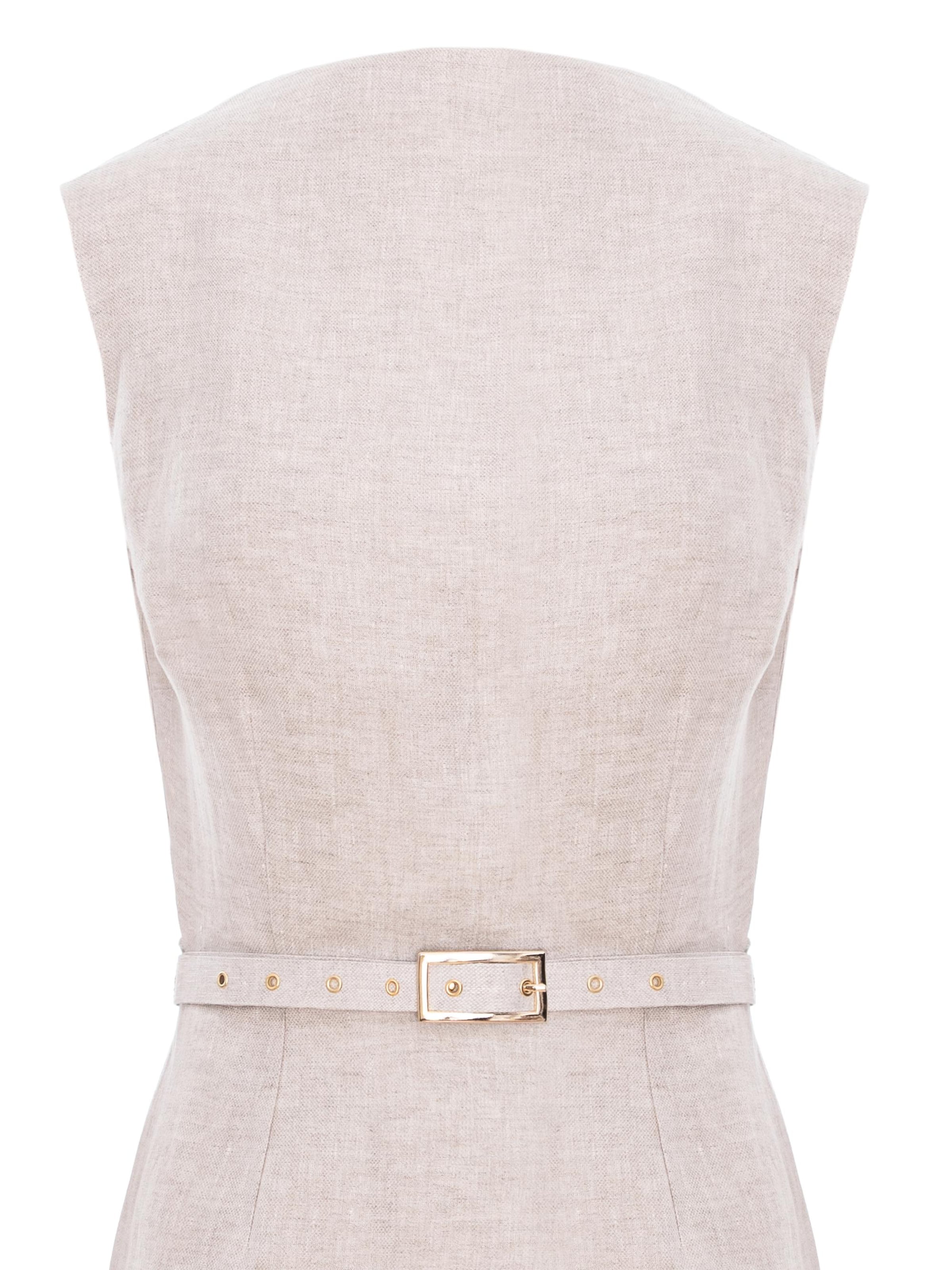 AVENUE N°29 Jurk 'Cowl Neckline Asymmetric Midi Dress' in Beige