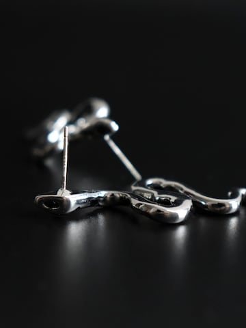 Nightini Earrings 'Schwarze Schlangen' in Silver