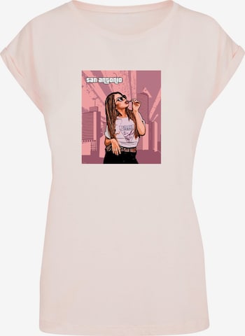 Merchcode T-Shirt 'Grand - San Antonio' in Pink: predná strana