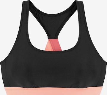 LASCANA ACTIVE Bustier Sportbikinitop in Schwarz: predná strana