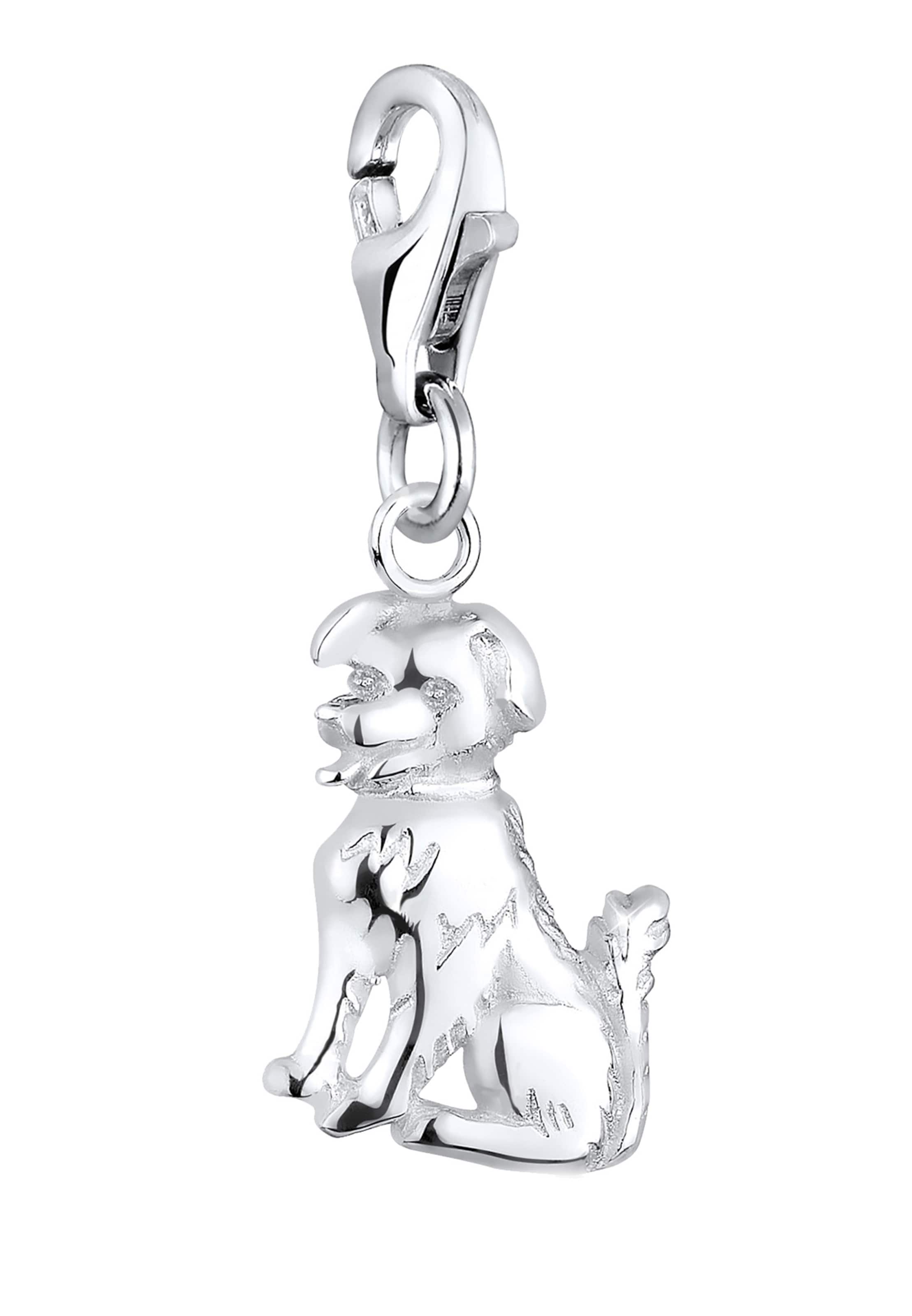 ELLI Pendant 'Hund' in Silver: front