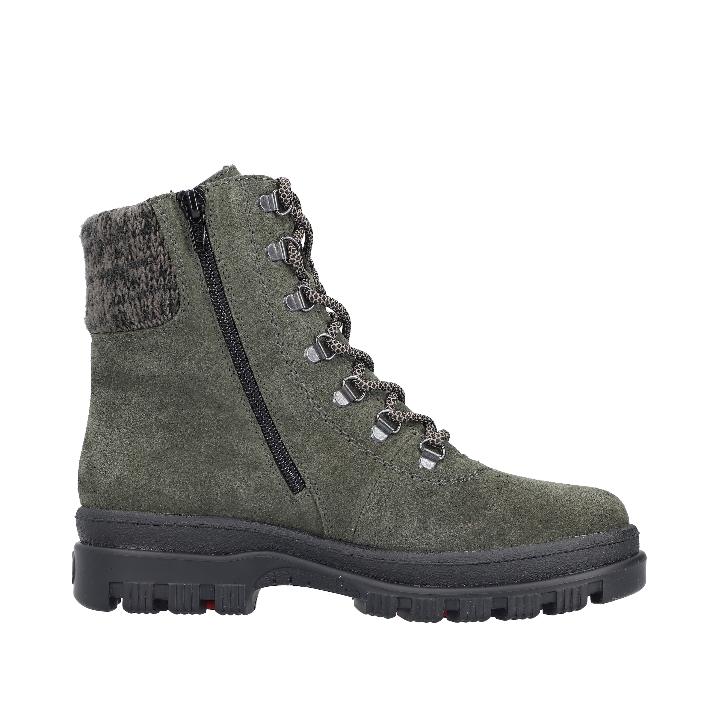 Rieker Lace-Up Ankle Boots in Green