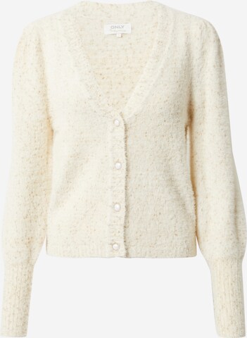 ONLY Knit cardigan 'ROSETTE' in Beige: front