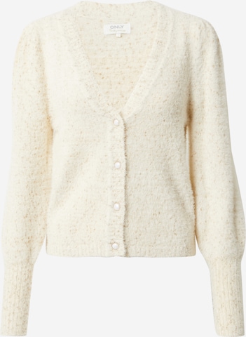 ONLY Knit Cardigan 'ROSETTE' in Beige: front