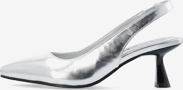 Bianco Slingback Pumps in Silver: front