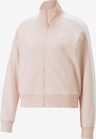 PUMA Sportief sweatshirt 'Iconic T7' in Roze: voorkant