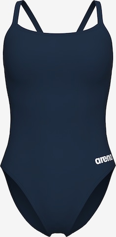 ARENABustier Jednodijelni kupaći kostim 'TEAM CHALLENGE SOLID' - plava boja: prednji dio