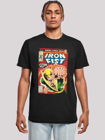 F4NT4STIC Shirt 'Marvel Iron Fist Cover' in Zwart: voorkant