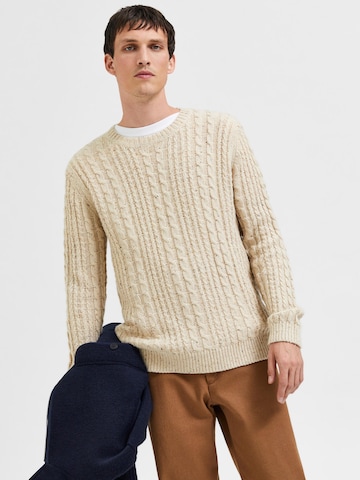 SELECTED HOMME - Jersey 'Henry' en beige