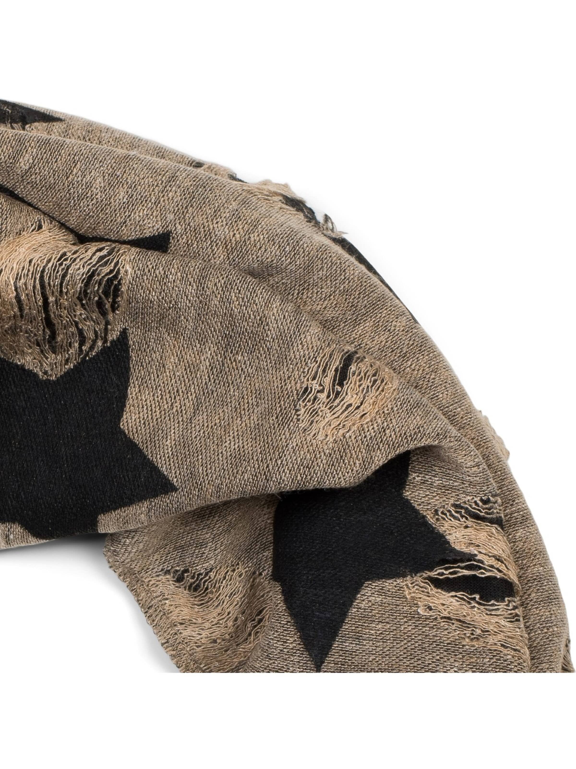 styleBREAKER Schlauchschal 'Loop Schal mit Sterne und Punkte Muster'‌‌‌‌‌‌‌‌‌ in Braun