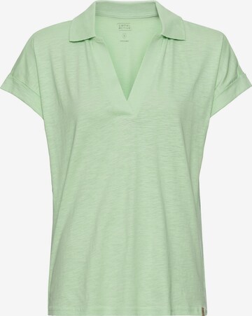 CAMEL ACTIVE T-Shirt mit Polokragen aus Organic Cotton in Grün: predná strana