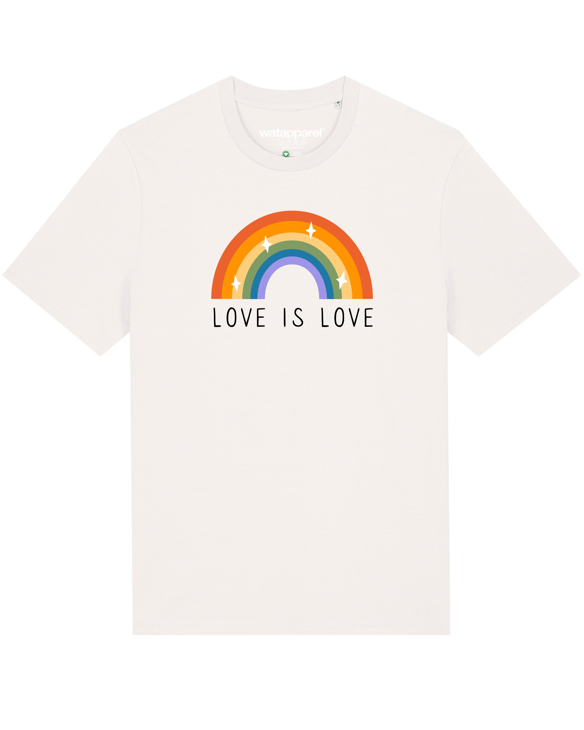 Maglietta 'Love is Love' di Watapparel in bianco: frontale