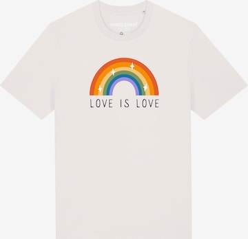 Maglietta 'Love is Love' di Watapparel in bianco: frontale