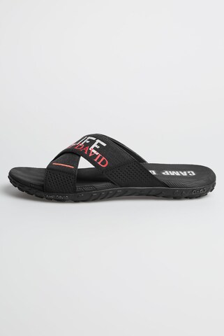 CAMP DAVID Beach Slipper mit Label Prints in Schwarz