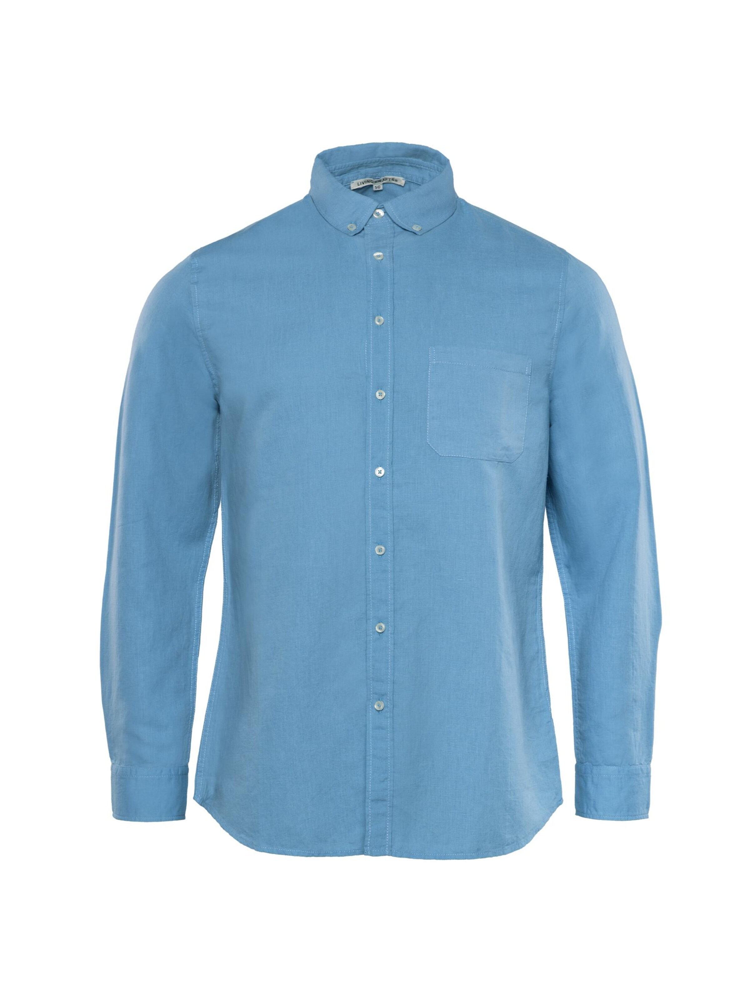 Living Crafts Button Up Shirt 'ROB' in Blue: front