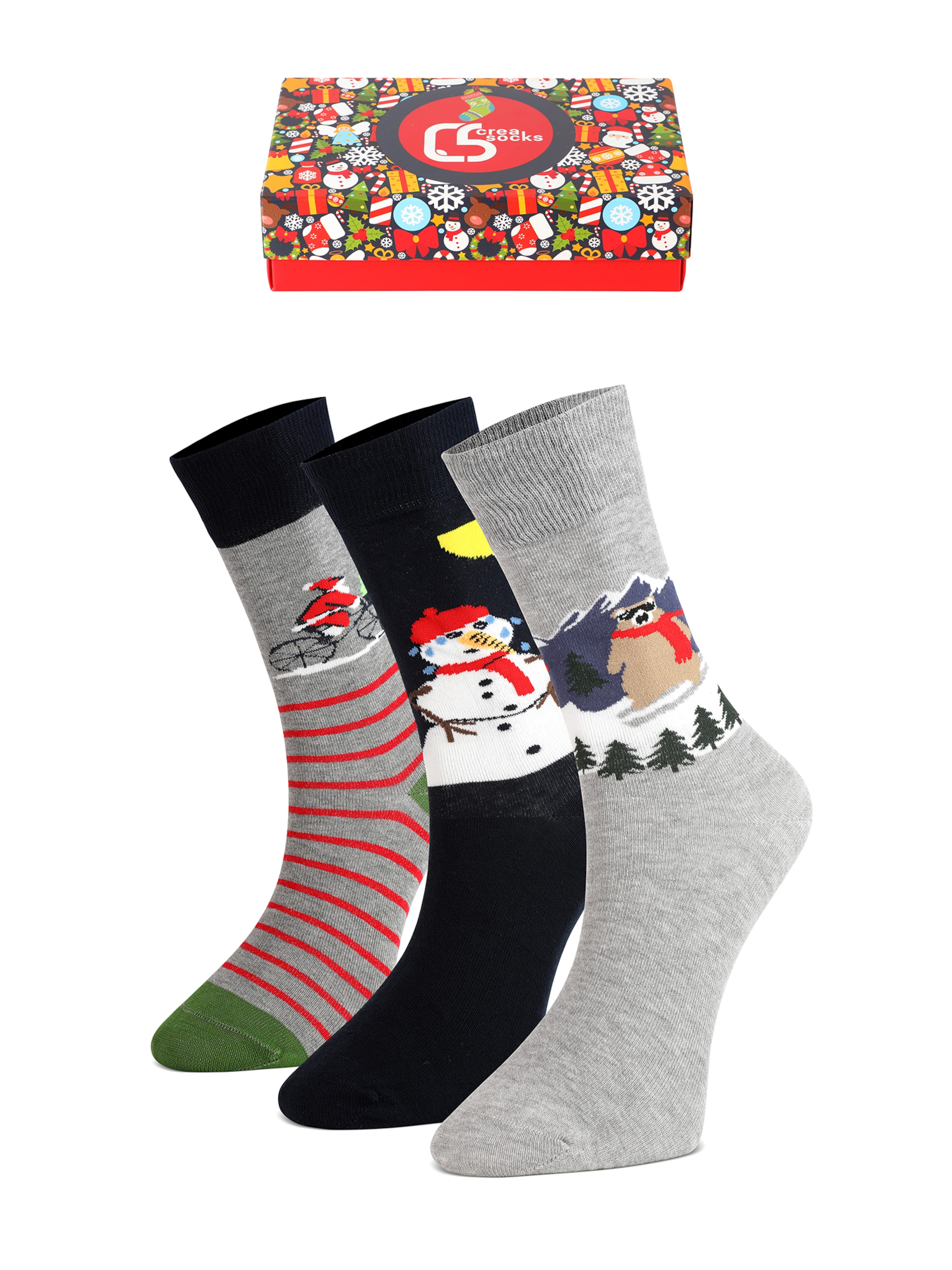 Chaussettes 'Weihnachten Santa' Crea Socks en mélange de couleurs : devant