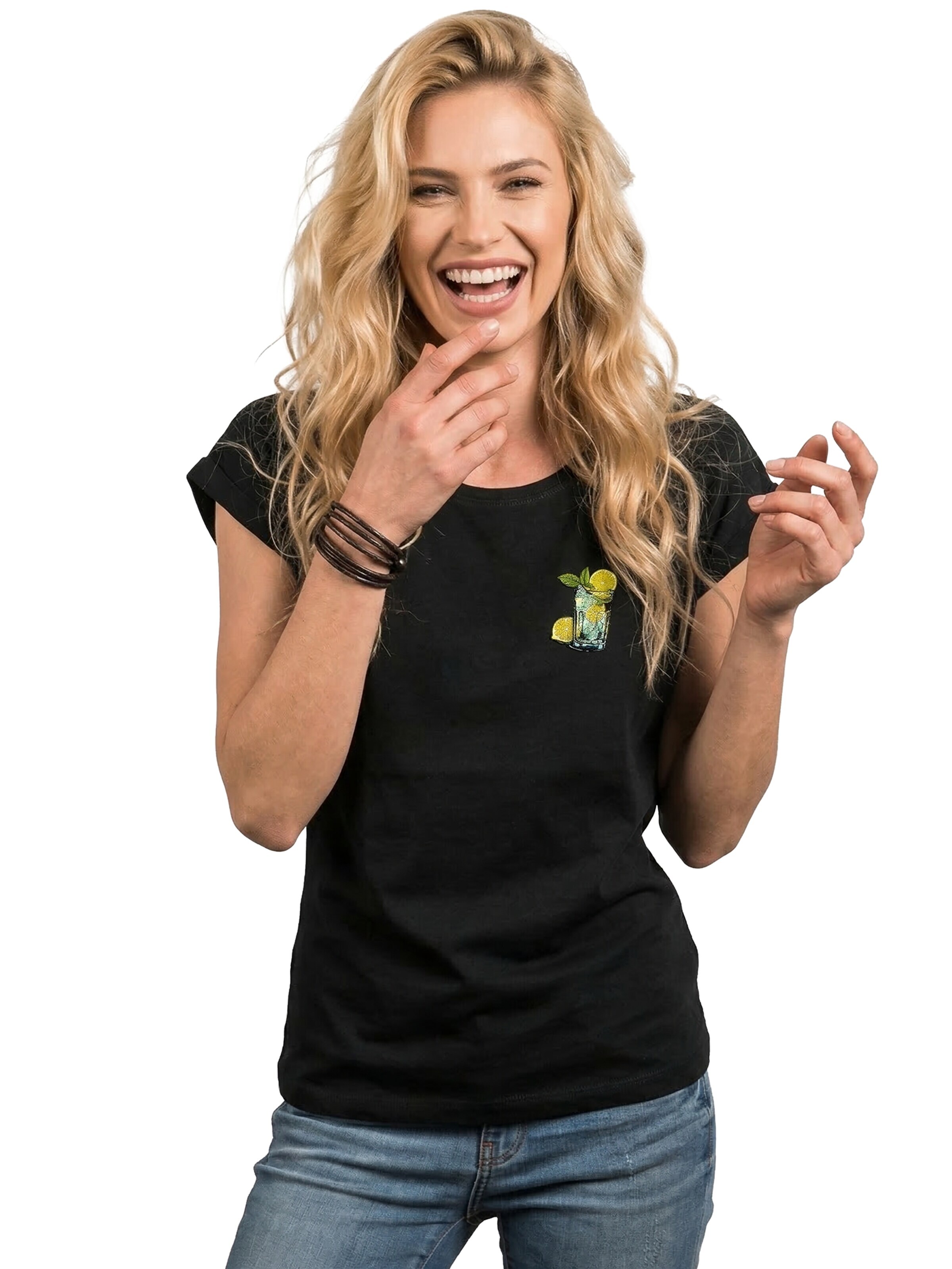 MAKAYA Shirt 'Gin Tonic' in Black