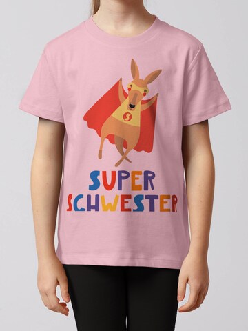 watabout.kids T-Shirt 'Känguru Superschwester' in Pink