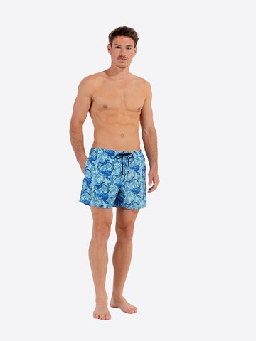 HOM Zwemshorts ' Beach Boxer Tartane ' in Blauw