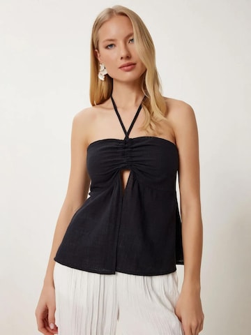Happiness İstanbul Top in Schwarz: Vorderseite