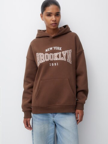 Sweat-shirt Pull&Bear en marron : devant