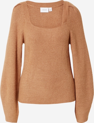 VILA Sweater 'RIL' in Brown: front