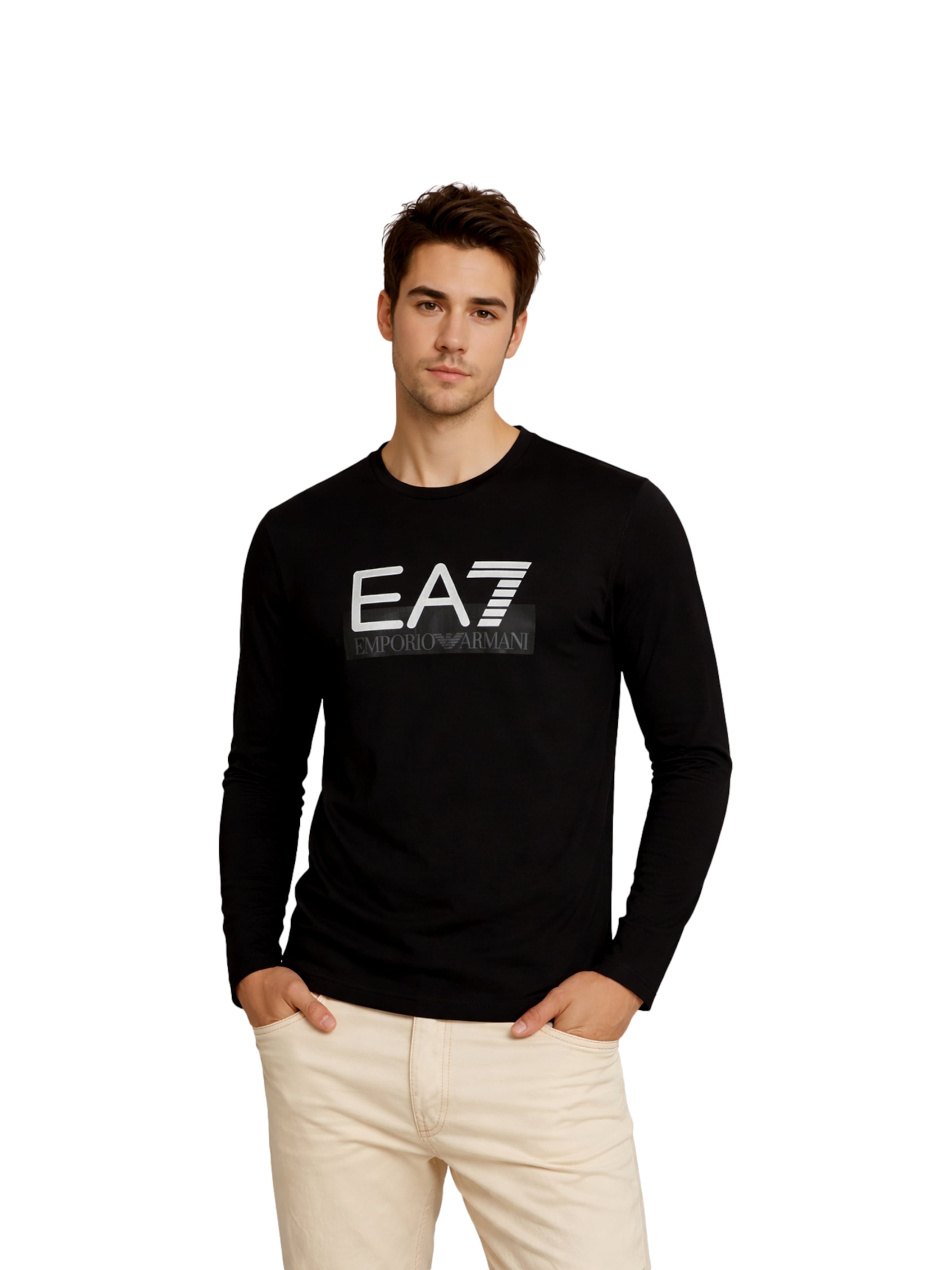 EA7 Emporio Armani T-shirt i svart: framsida