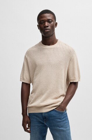 BOSS Trui 'Ajordino' in Beige: voorkant