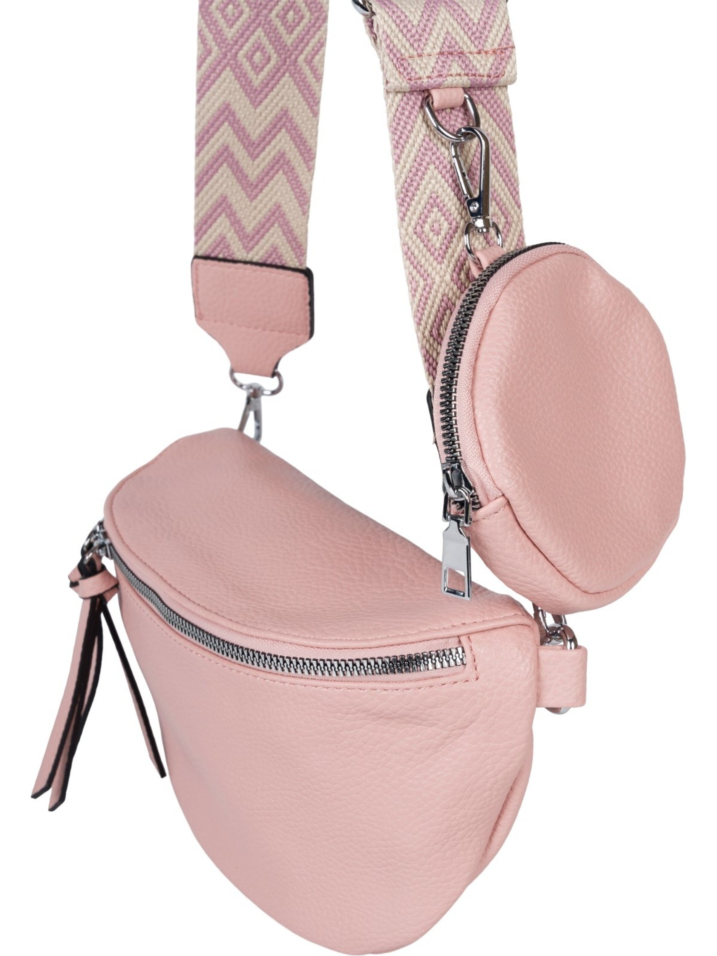 styleBREAKER Crossbody bag '2-Teiliges Set Halbmond Crossbody Bag' in Pink