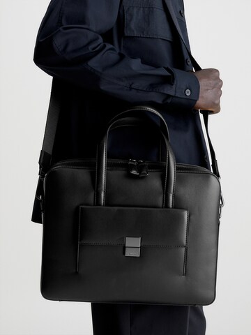 Porte-documents 'Iconic Plaque' Calvin Klein en noir