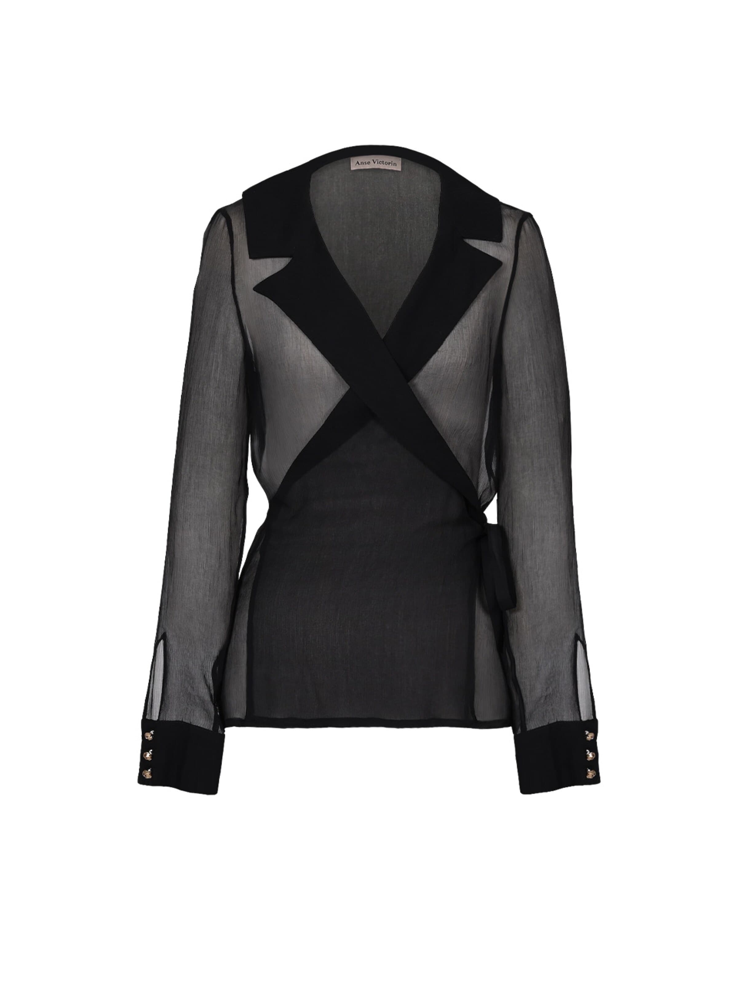 Anse Victorin Blouse 'Eva' in Black: front