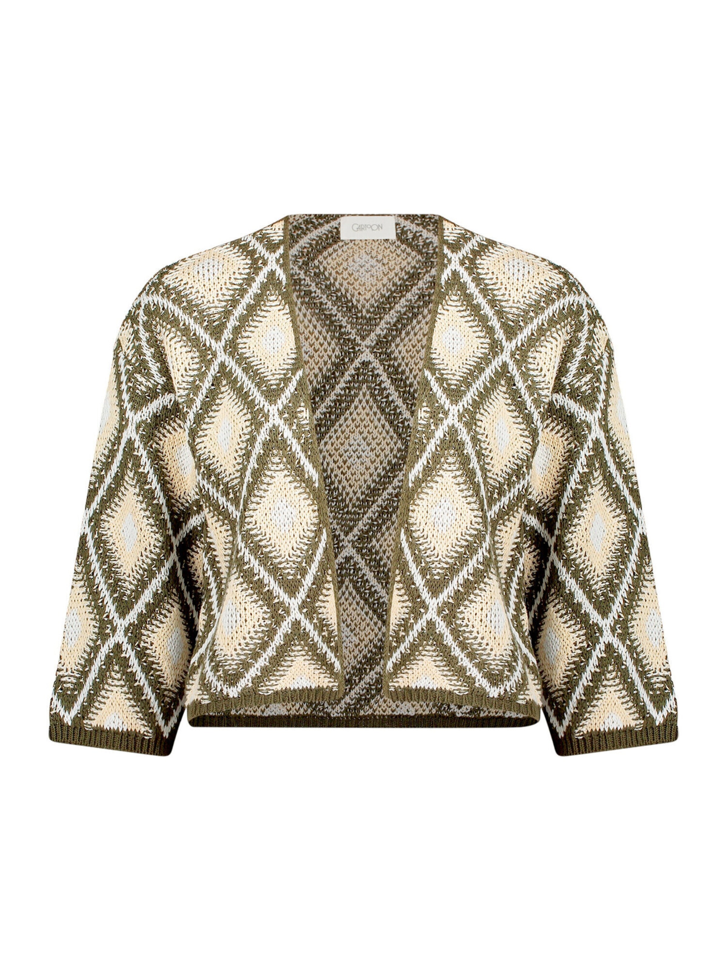 Cartoon Cardigan en kaki, Vue avec produit