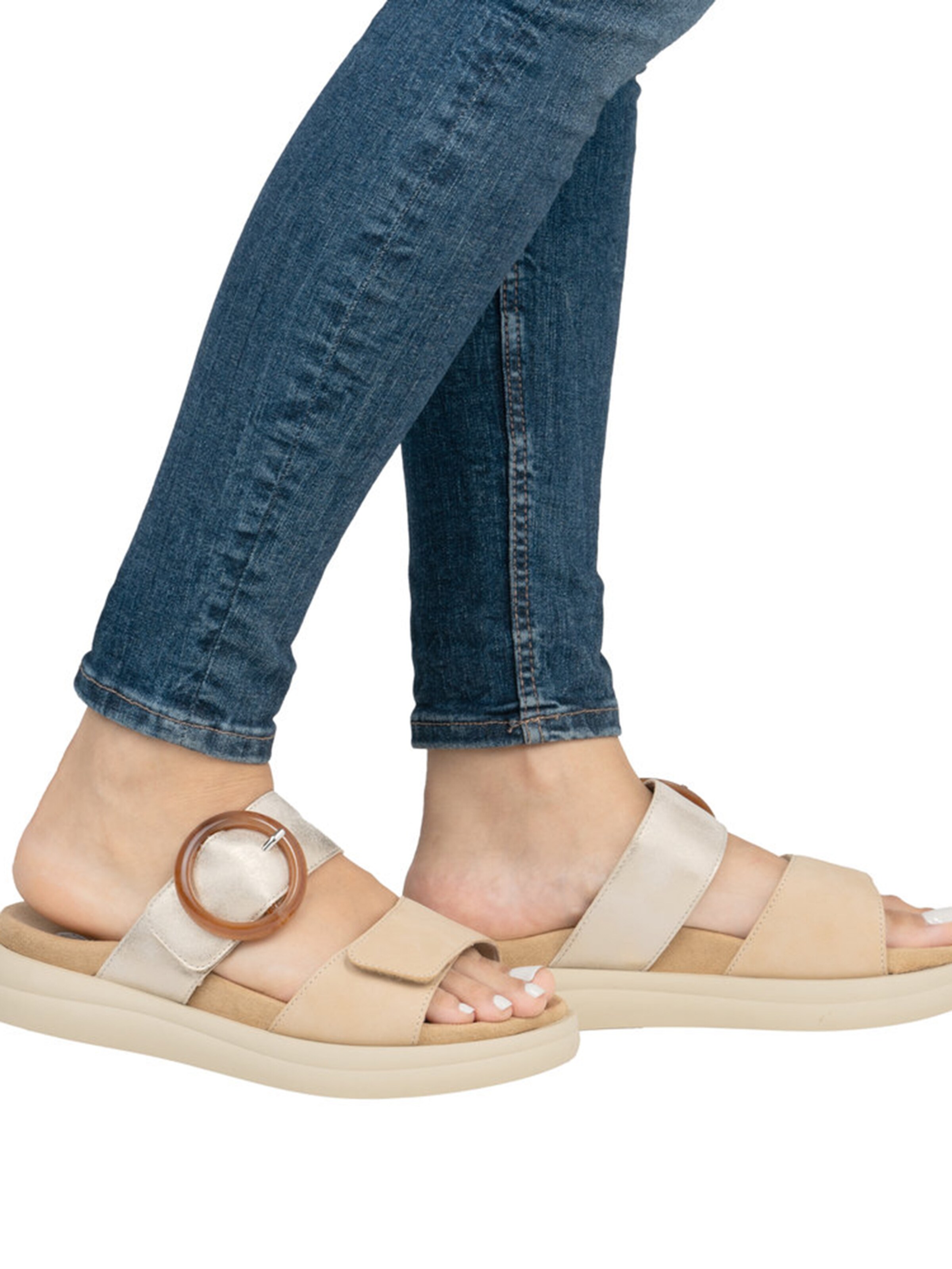 REMONTE Šľapky - Béžová: predná strana