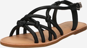 TOMMY HILFIGER Strap sandal in Black: front