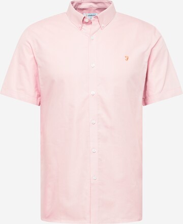 FARAHSlim Fit Košulja 'BREWER' - roza boja: prednji dio
