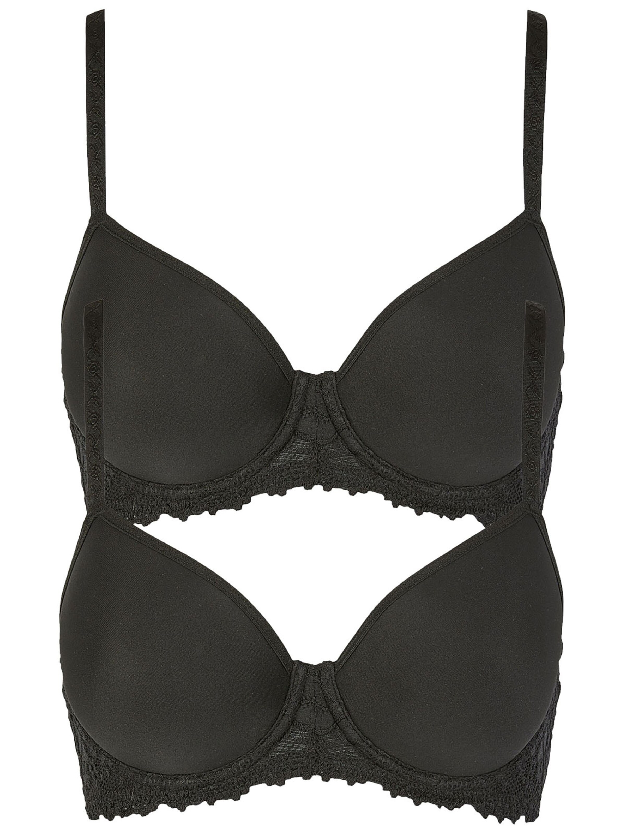 Nina von C. T-shirt Bra 'Millefleurs' in Black: front
