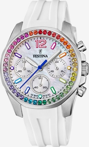 FESTINA Analoog horloge 'Festina - Chronograph Boyfriend - Quartz watch movement - Watch case width: 38.1 mm' in Wit: voorkant