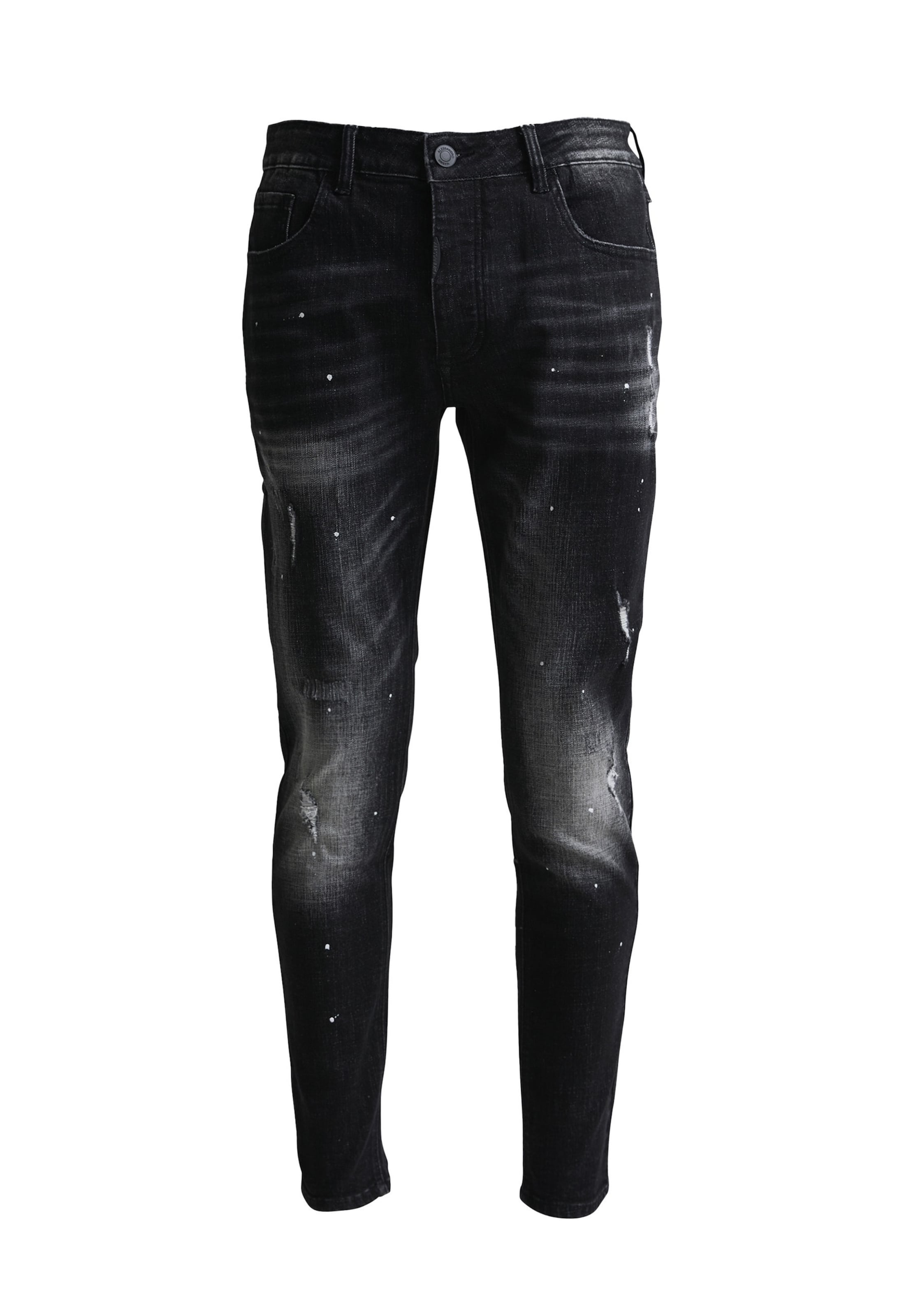 Alessandro Zavetti Slimfit Jeans 'Leonelli' in Zwart: voorkant