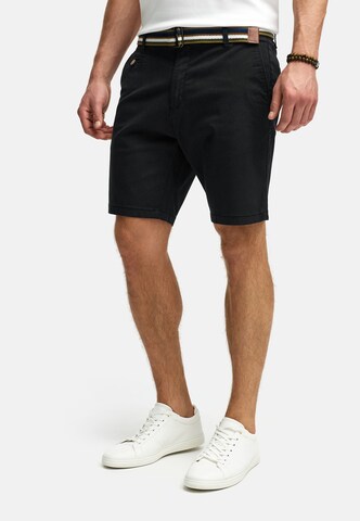 INDICODE JEANS Regular Trousers 'Thews' in Black