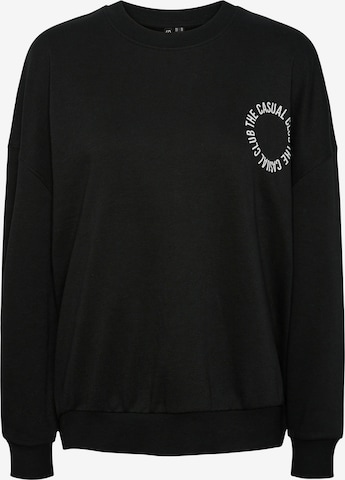 PIECES Sweatshirt 'JYLLO' in Black: front