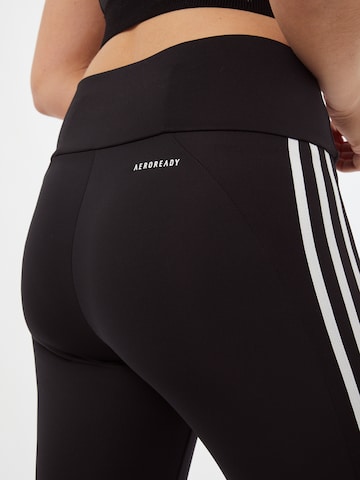 ADIDAS SPORTSWEAR Skinny Workout Pants 'Designed To Move High-Rise 3-Stripes' in Black