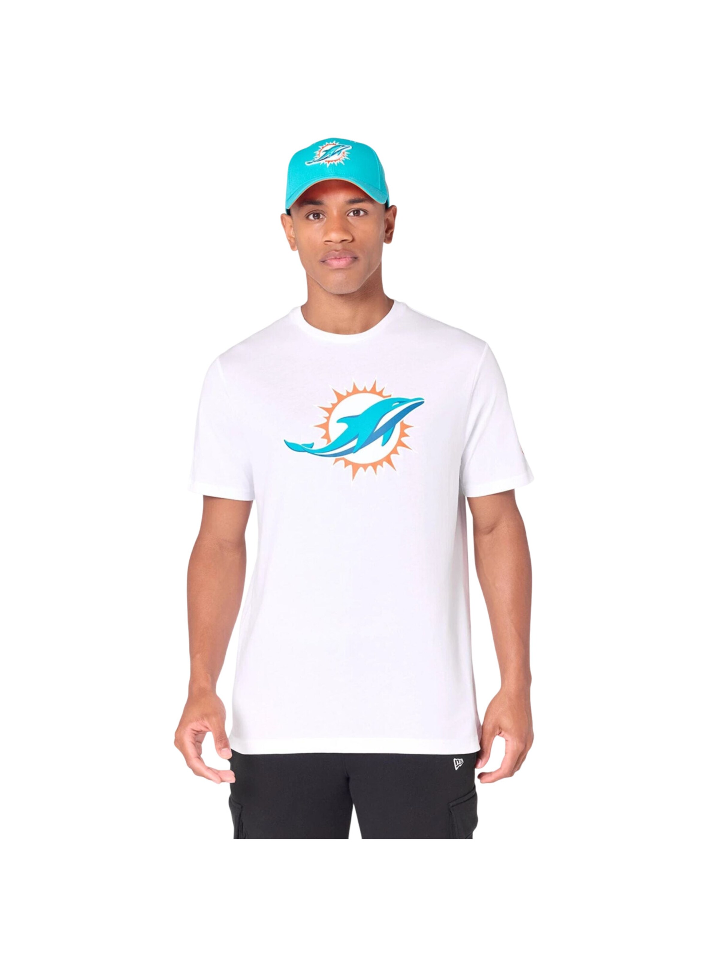 NEW ERA Shirt 'NFL Miami Dolphins Logo' in White: front
