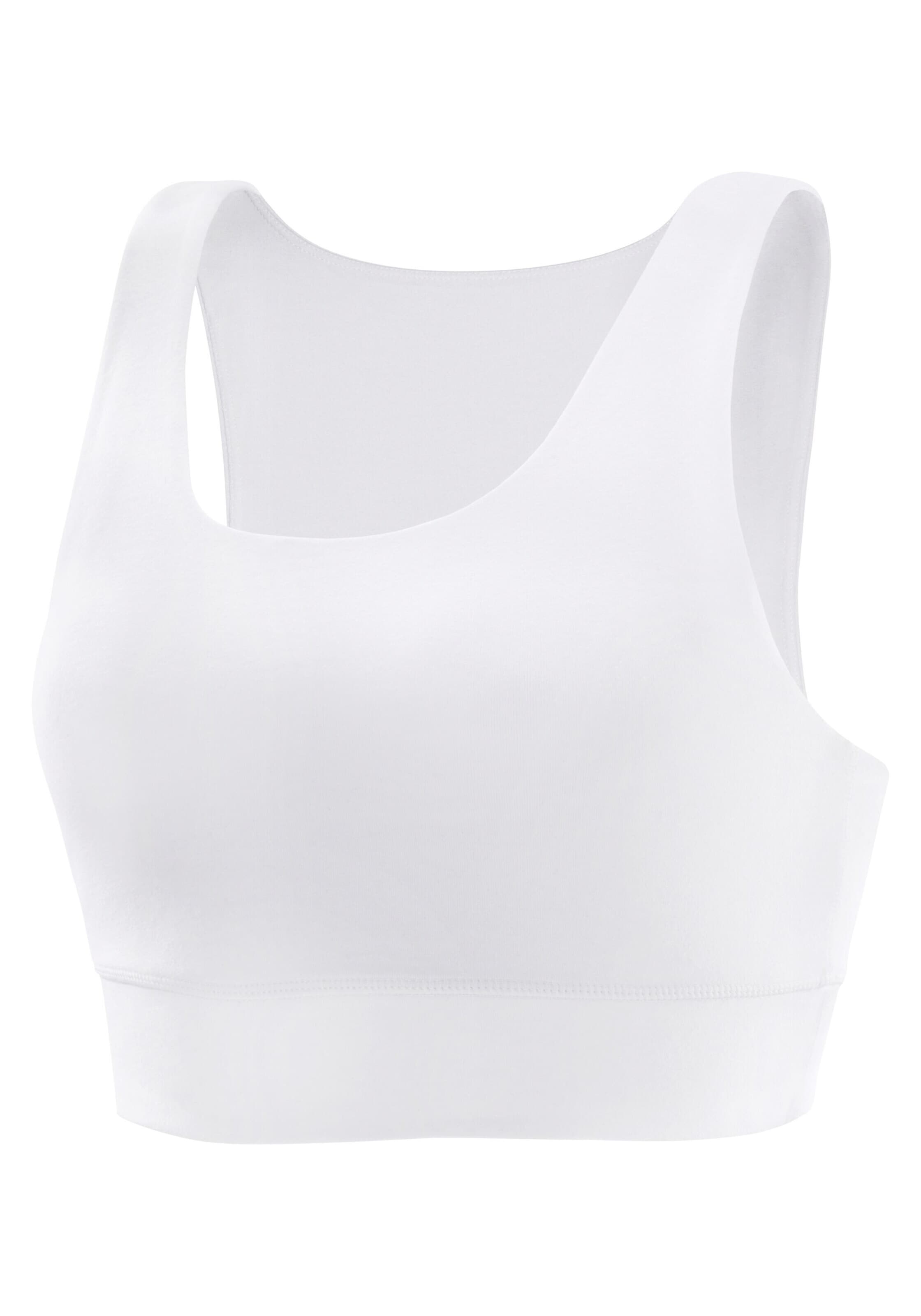 H.I.S Bralette Sports Bra in White: front