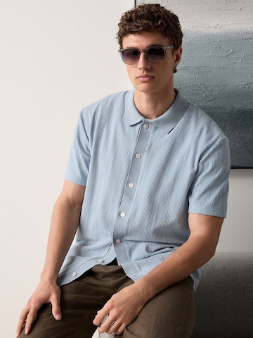 Next Regular fit Button Up Shirt in Blue
