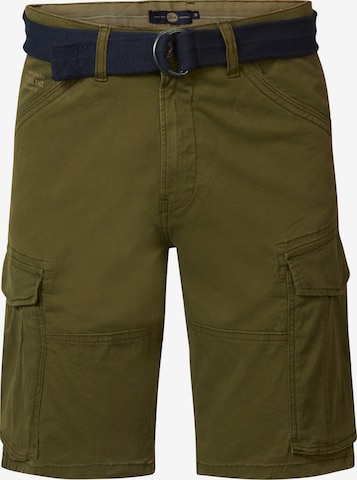 Petrol Industries Regular Cargo trousers in Green: front