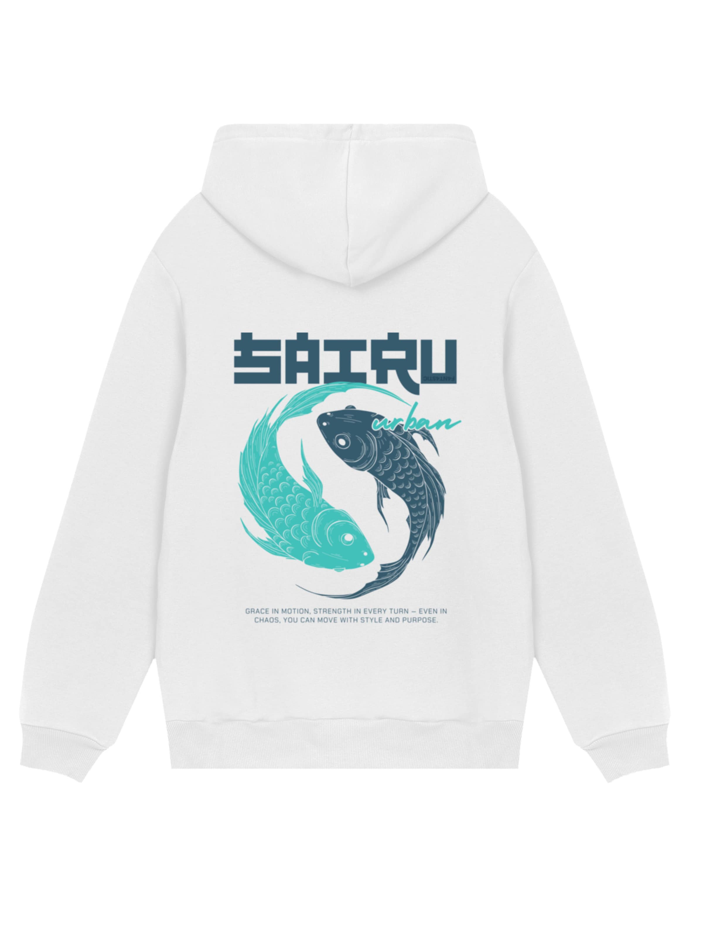 Pull-over 'Koi Fish Japan Streetstyle' F4NT4STIC en blanc